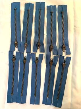 UCAN 4" Metal Zippers Antique Brass USA-made (10)